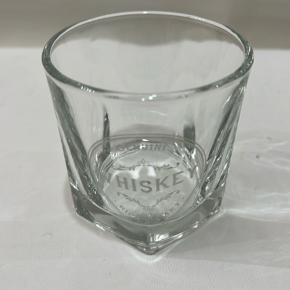 Whiskey Genuine Rich & Oaky White Faceted 8 Oz 3 1/4 In Tall 3 In Round Tumbler